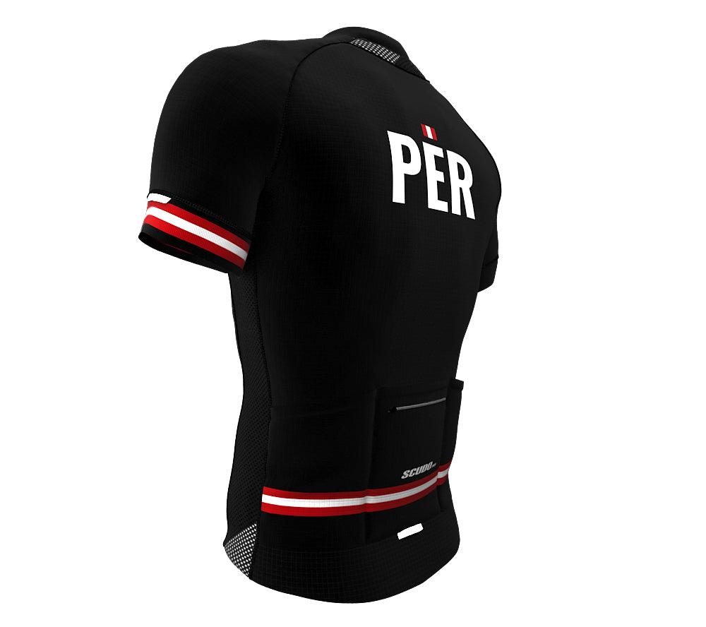 Peru Black CODE Short Sleeve Cycling PRO Jersey for Men and Women