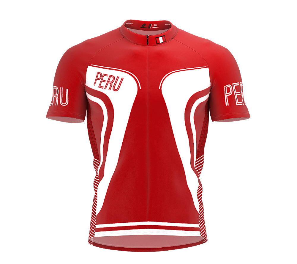 Peru  Full Zipper Bike Short Sleeve Cycling Jersey