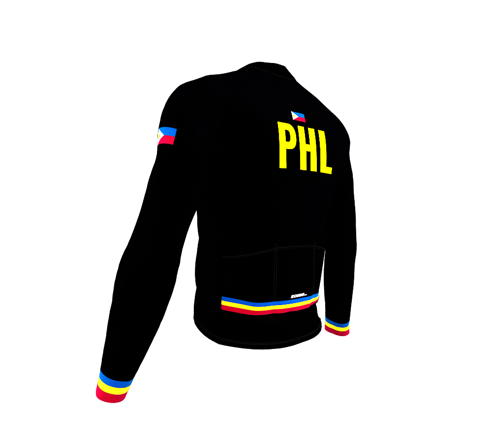 ScudoPro Pro Thermal Long Sleeve Cycling Jersey Country CODE Philippines Black | Men and Women