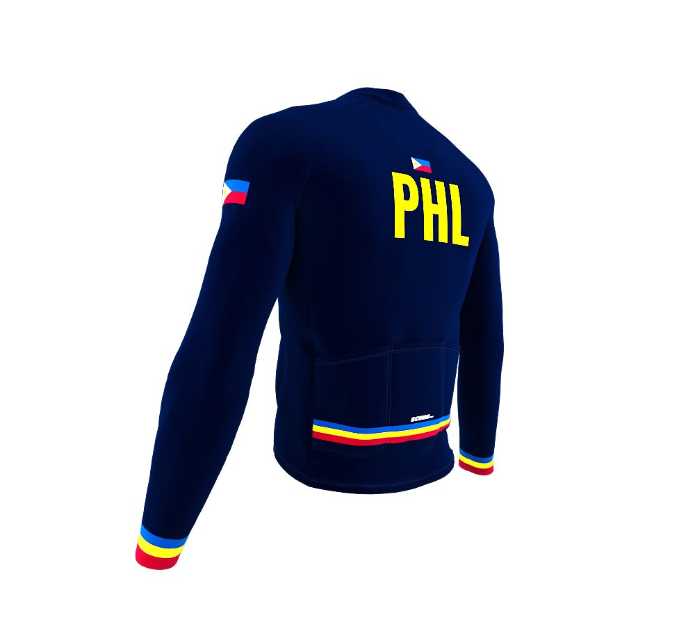 ScudoPro Pro Thermal Long Sleeve Cycling Jersey Country CODE Philippines Blue | Men and Women
