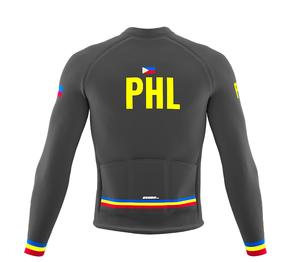 ScudoPro Pro Thermal Long Sleeve Cycling Jersey Country CODE Philippines Gray | Men and Women