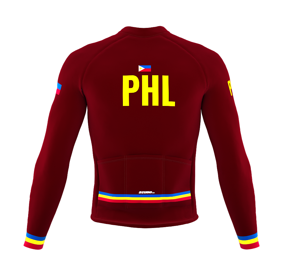 ScudoPro Pro Thermal Long Sleeve Cycling Jersey Country CODE Philippines Vine | Men and Women