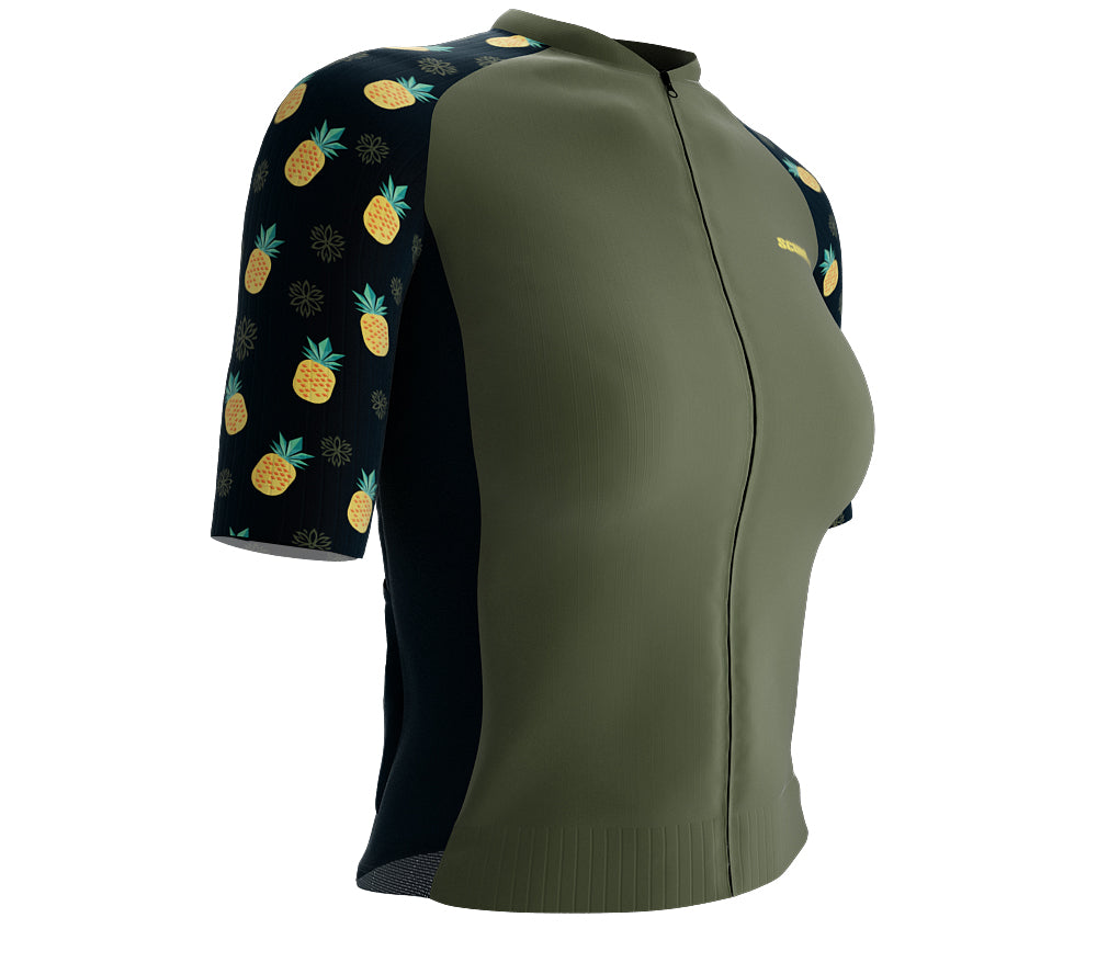 Scudopro Pro-Elite Short Sleeve Cycling Pro Fit Jersey Pineapples for Women