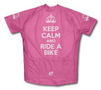 Keep Calm and Ride a Bike Pink Cycling Jersey