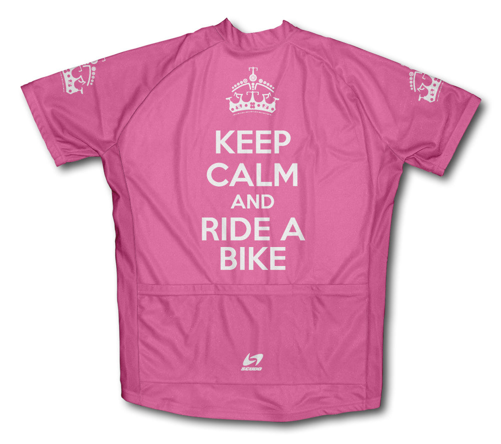 Keep Calm and Ride a Bike Pink Cycling Jersey
