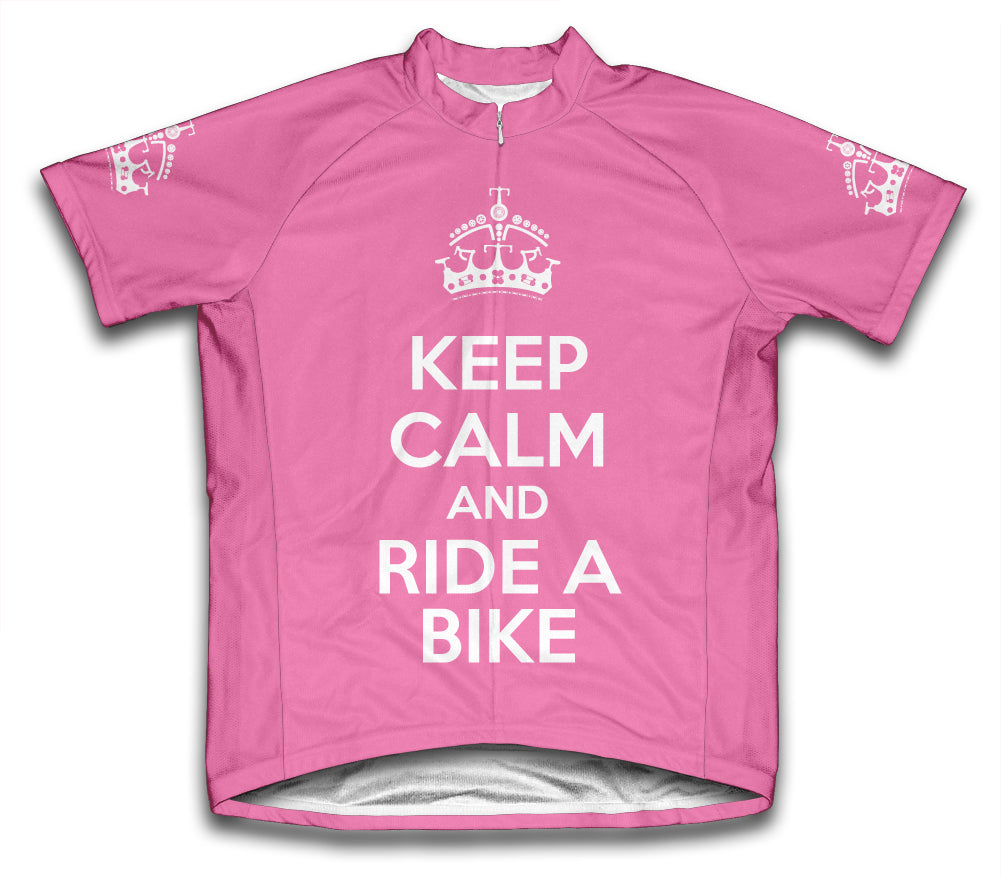 Keep Calm and Ride a Bike Pink Cycling Jersey