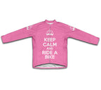 Keep Calm and Ride a Bike Pink Cycling Jersey Long Sleeve