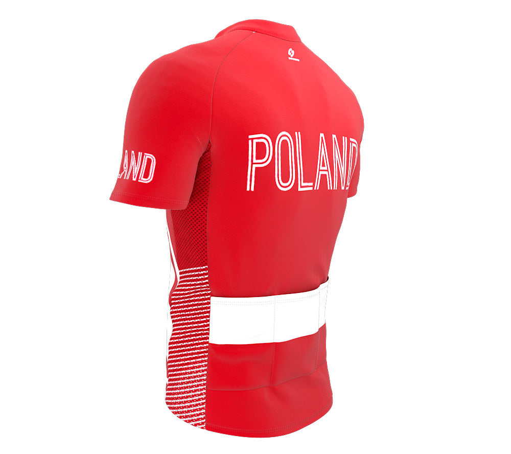 Poland  Full Zipper Bike Short Sleeve Cycling Jersey