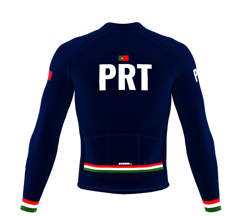 ScudoPro Pro Thermal Long Sleeve Cycling Jersey Country CODE Portugal Blue | Men and Women