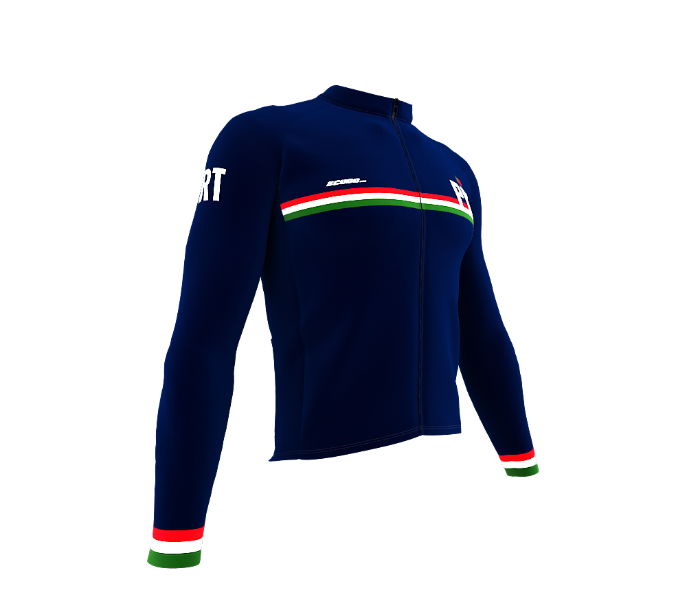 ScudoPro Pro Thermal Long Sleeve Cycling Jersey Country CODE Portugal Blue | Men and Women