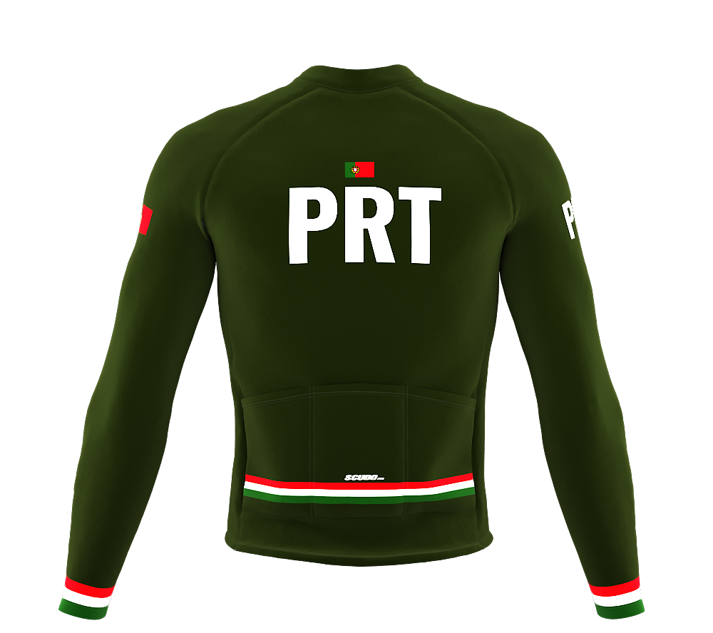 ScudoPro Pro Thermal Long Sleeve Cycling Jersey Country CODE Portugal Green | Men and Women