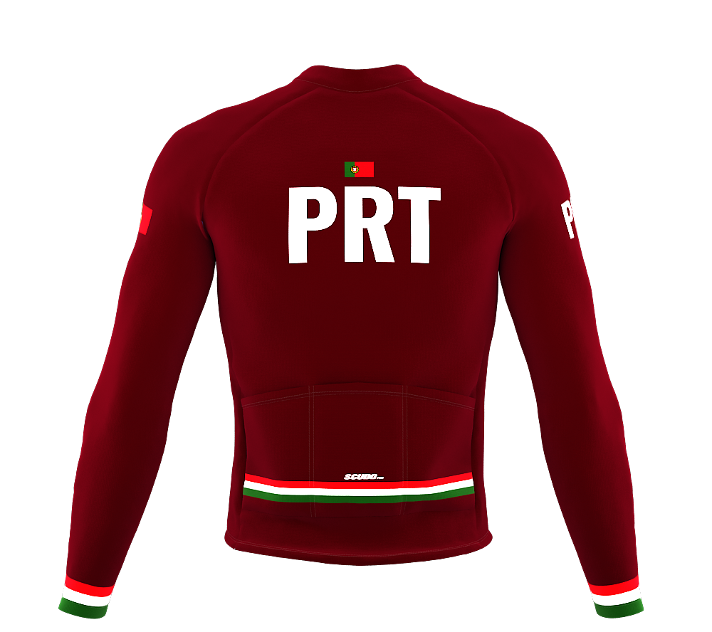 ScudoPro Pro Thermal Long Sleeve Cycling Jersey Country CODE Portugal Vine | Men and Women