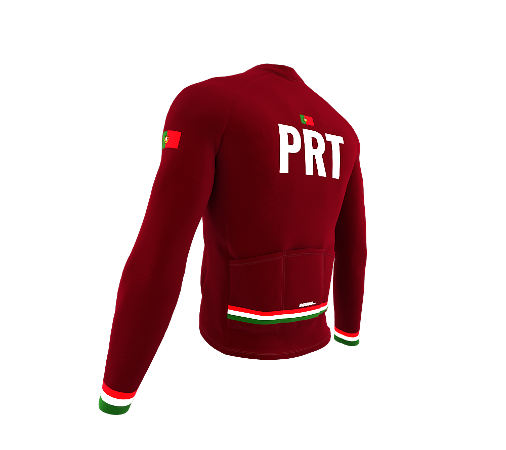 ScudoPro Pro Thermal Long Sleeve Cycling Jersey Country CODE Portugal Vine | Men and Women
