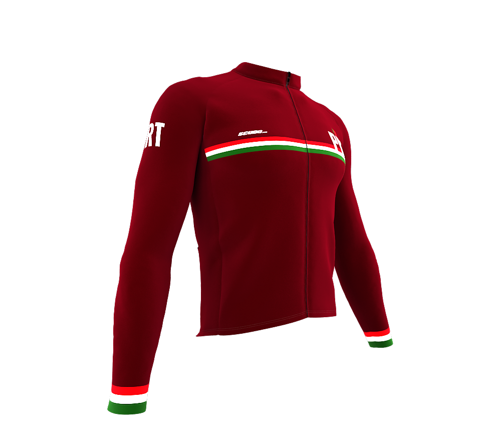 ScudoPro Pro Thermal Long Sleeve Cycling Jersey Country CODE Portugal Vine | Men and Women