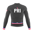ScudoPro Pro Thermal Long Sleeve Cycling Jersey Country CODE Puerto Rico Gray | Men and Women
