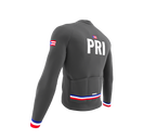 ScudoPro Pro Thermal Long Sleeve Cycling Jersey Country CODE Puerto Rico Gray | Men and Women