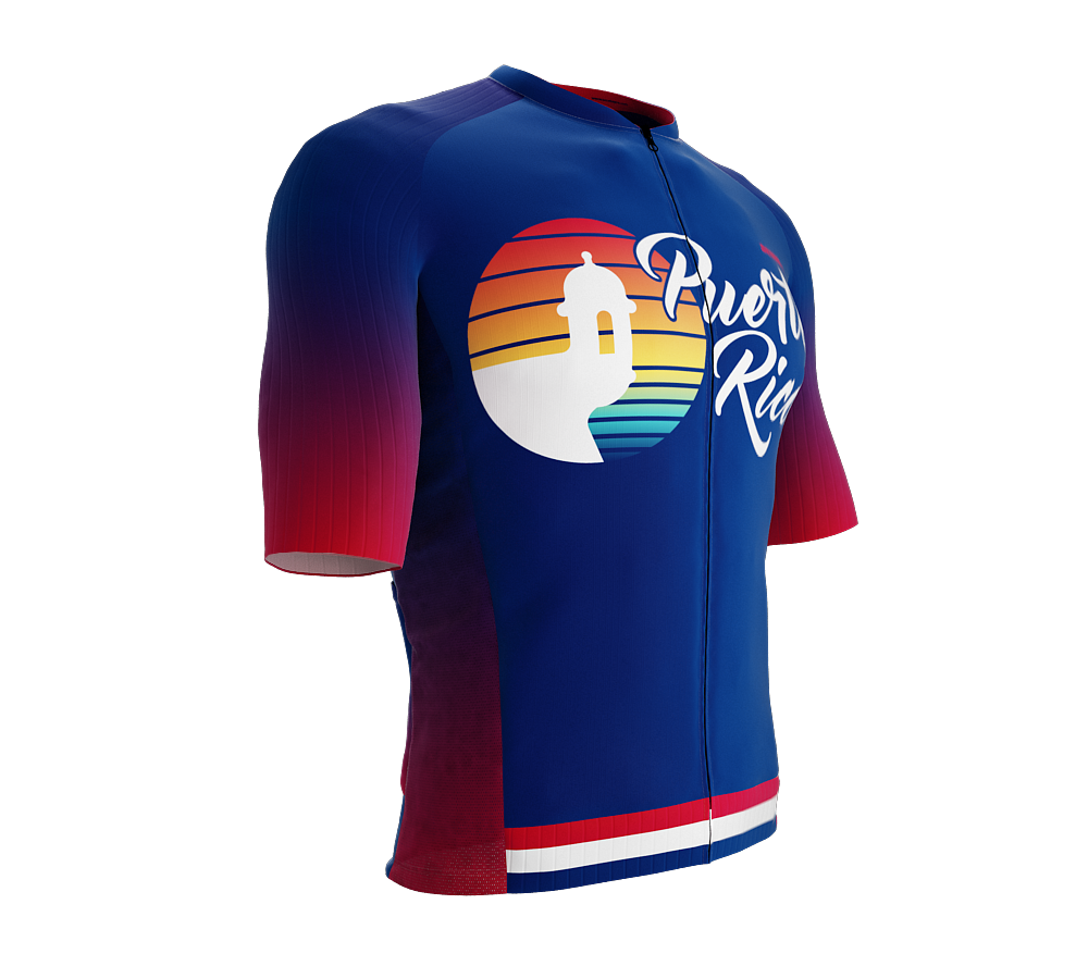 ScudoPro Pro-Elite Short Sleeve Cycling Jersey Puerto Rico USA State Icon landmark symbol identity  | Men and Women