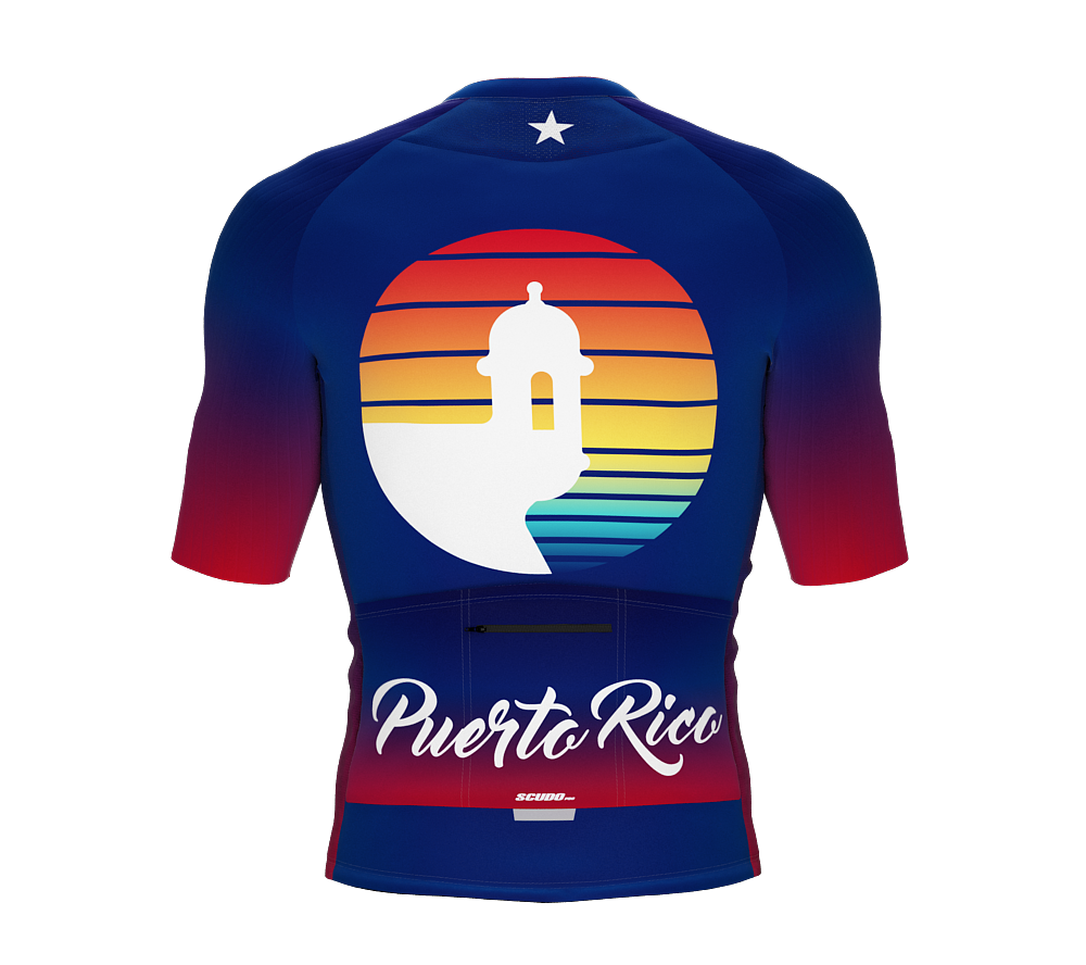 ScudoPro Pro-Elite Short Sleeve Cycling Jersey Puerto Rico USA State Icon landmark symbol identity  | Men and Women