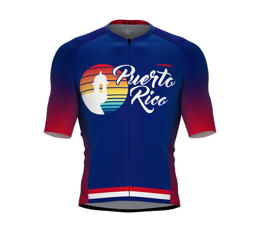 ScudoPro Pro-Elite Short Sleeve Cycling Jersey Puerto Rico USA State Icon landmark symbol identity  | Men and Women
