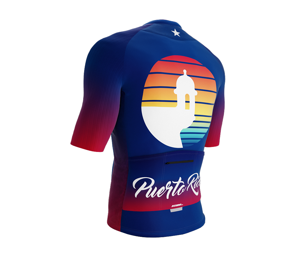ScudoPro Pro-Elite Short Sleeve Cycling Jersey Puerto Rico USA State Icon landmark symbol identity  | Men and Women