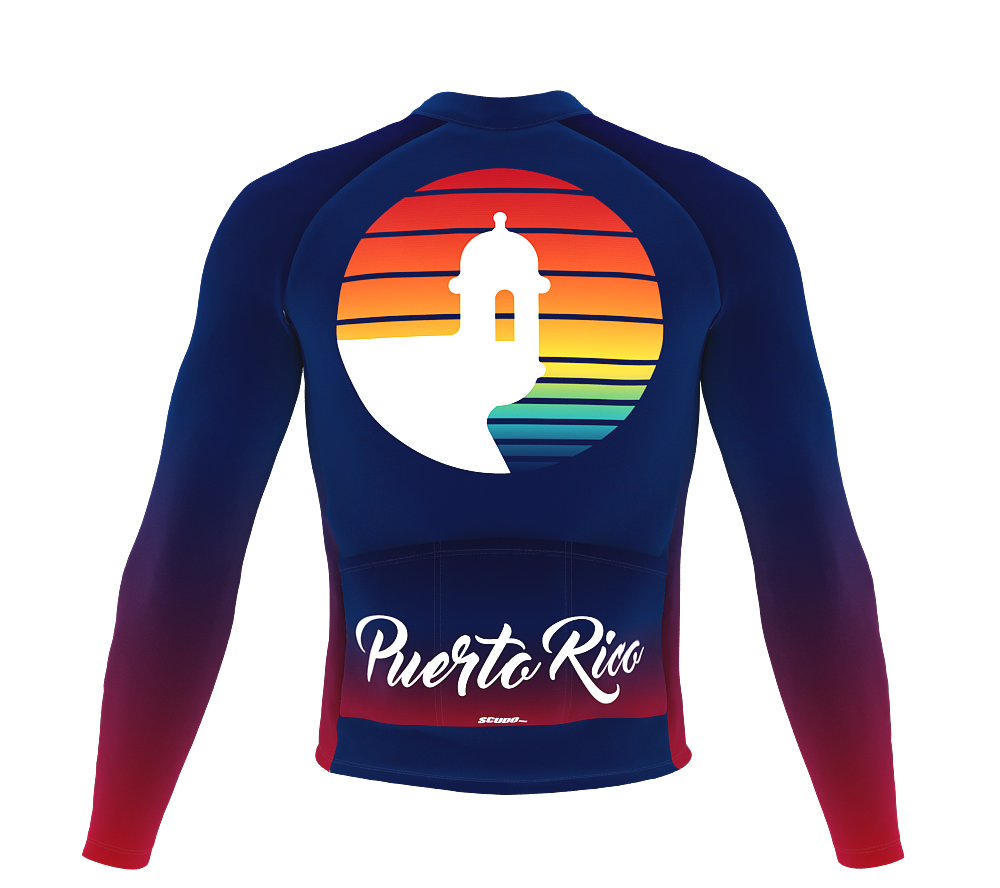 ScudoPro Pro Thermal Long Sleeve Cycling Jersey Puerto Rico USA state Icon landmark identity  | Men and Women