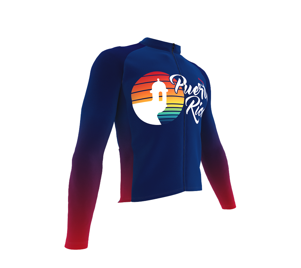 ScudoPro Pro Thermal Long Sleeve Cycling Jersey Puerto Rico USA state Icon landmark identity  | Men and Women
