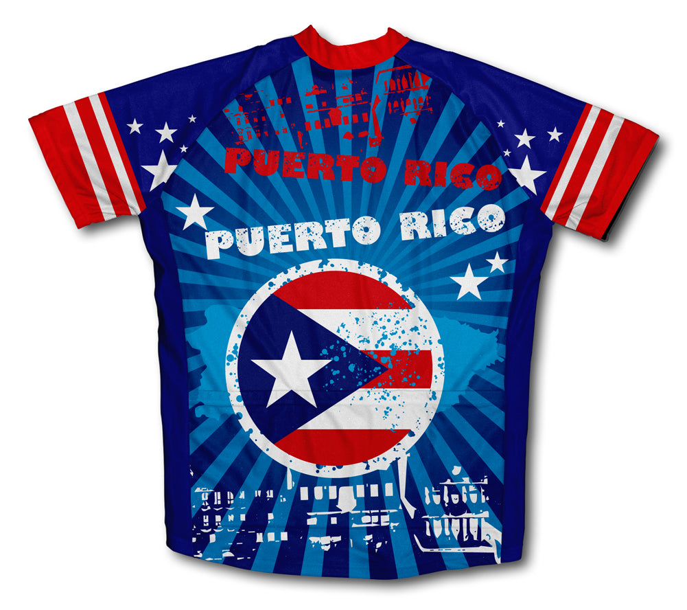 Puerto Rico Short Sleeve Cycling Jersey for Men and Women