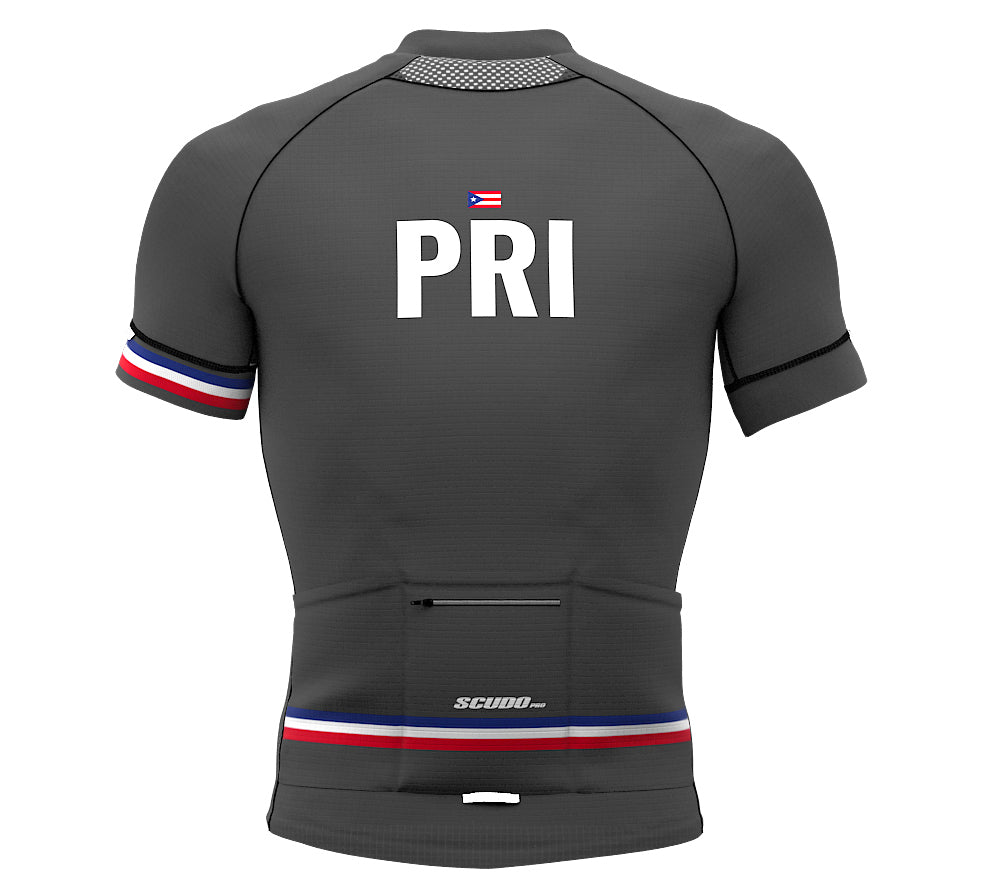 Puerto Rico Gray CODE Short Sleeve Cycling PRO Jersey for Men and Women