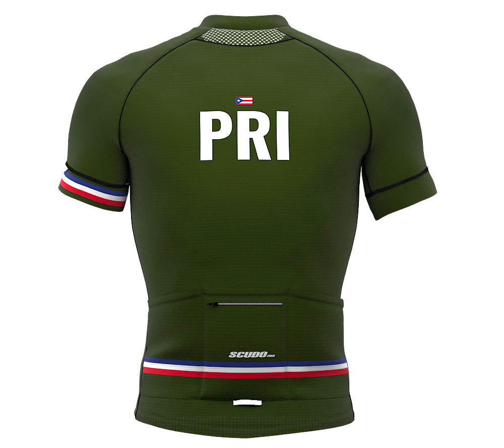 Puerto Rico Green CODE Short Sleeve Cycling PRO Jersey for Men and Women