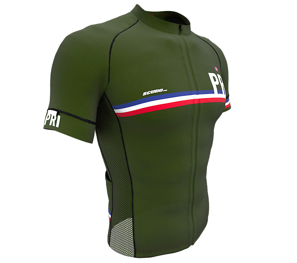 Puerto Rico Green CODE Short Sleeve Cycling PRO Jersey for Men and Women