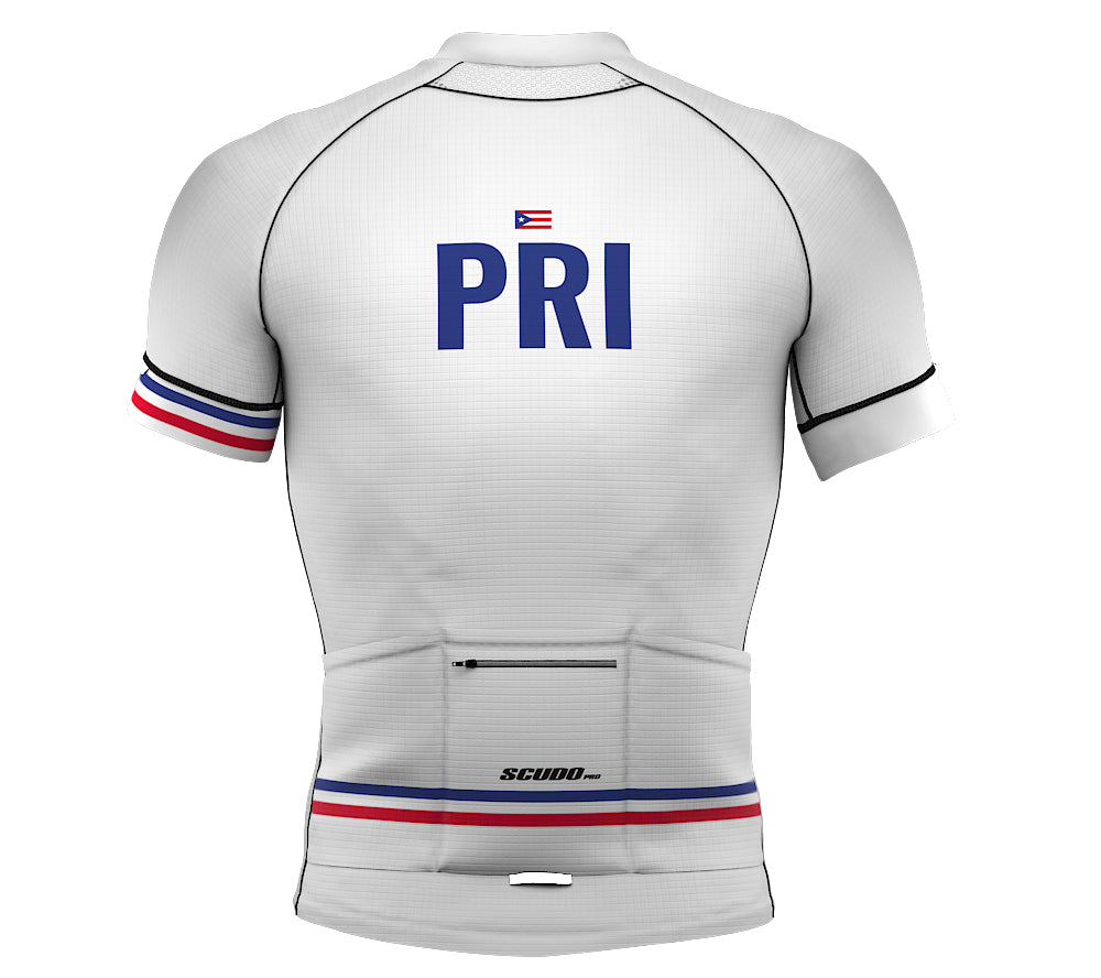 Puerto Rico White CODE Short Sleeve Cycling PRO Jersey for Men and Women