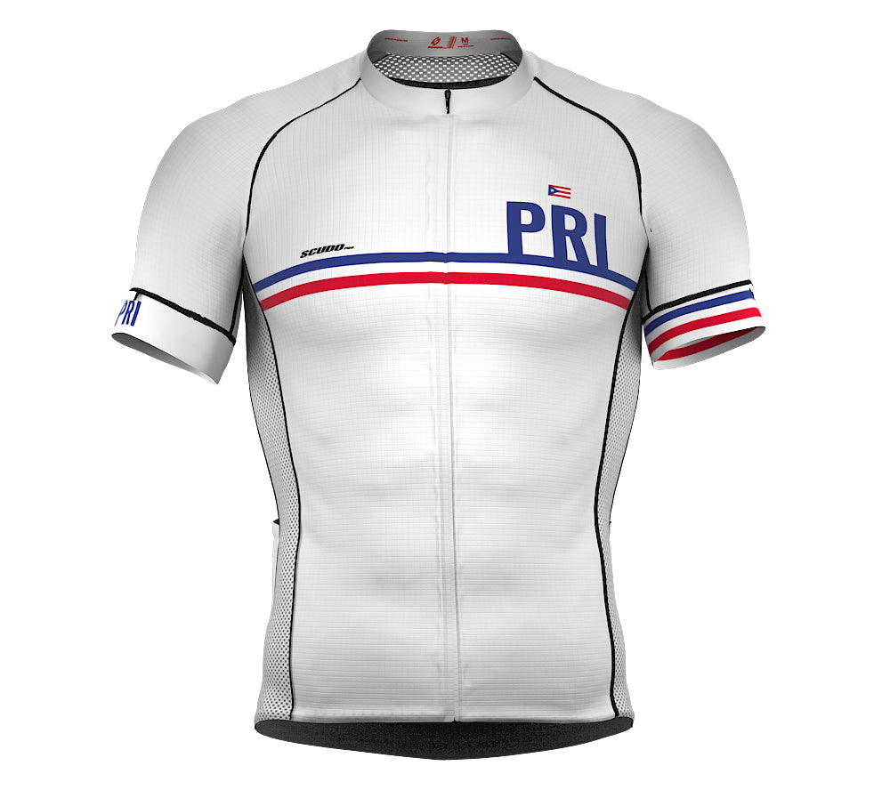 Puerto Rico White CODE Short Sleeve Cycling PRO Jersey for Men and WomenPuerto Rico White CODE Short Sleeve Cycling PRO Jersey for Men and Women