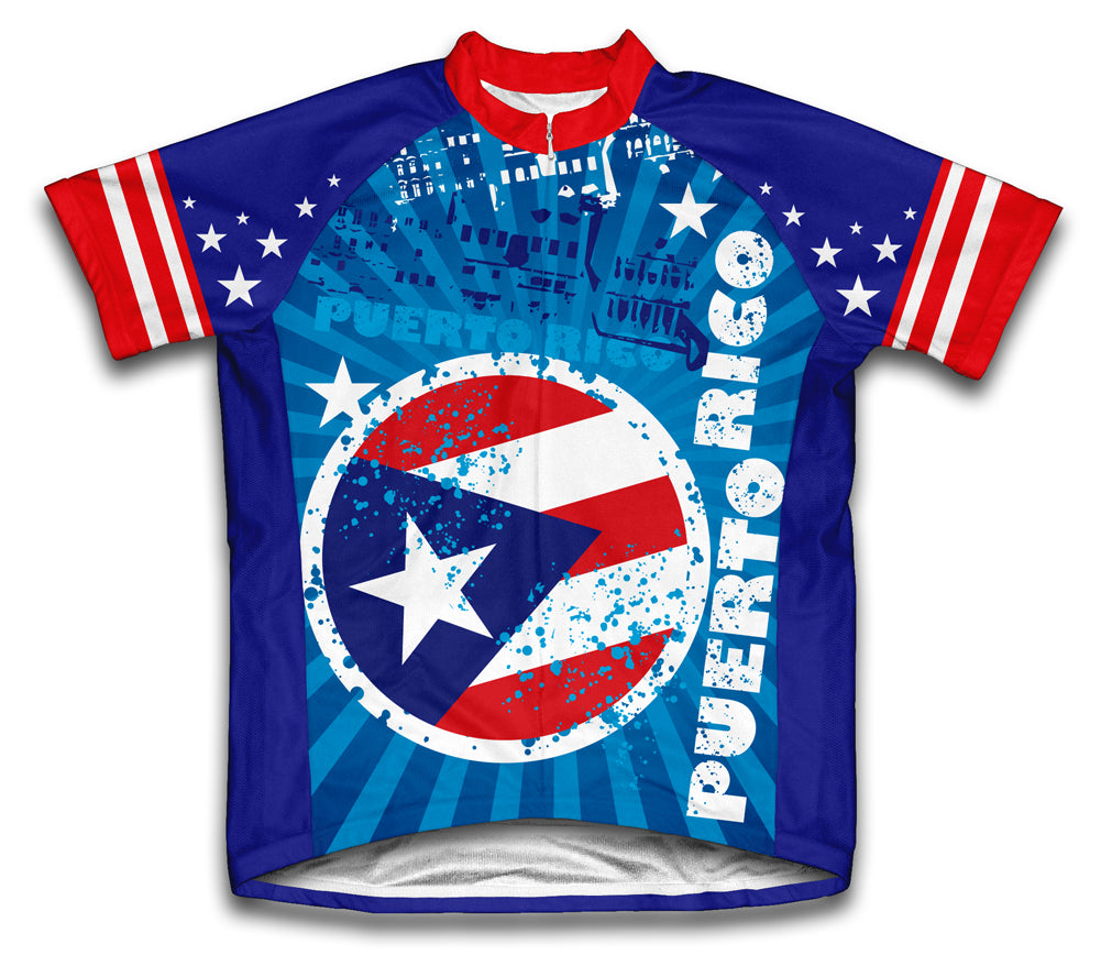 Puerto Rico Short Sleeve Cycling Jersey for Men and Women
