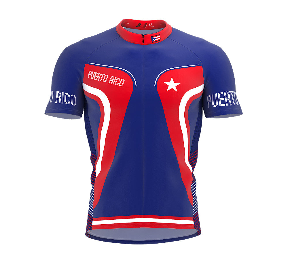 Puerto Rico  Full Zipper Bike Short Sleeve Cycling Jersey