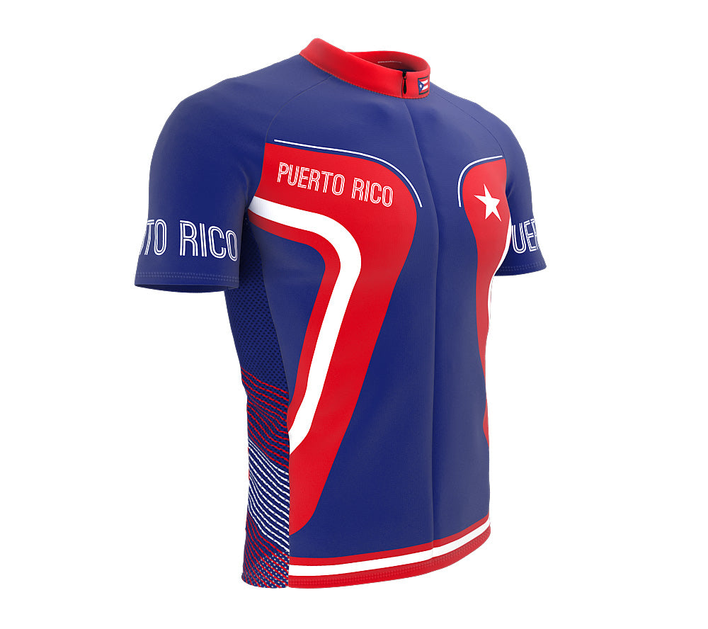 Puerto Rico  Full Zipper Bike Short Sleeve Cycling Jersey