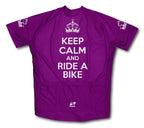 Keep Calm and Ride a Bike Purple Cycling Jersey