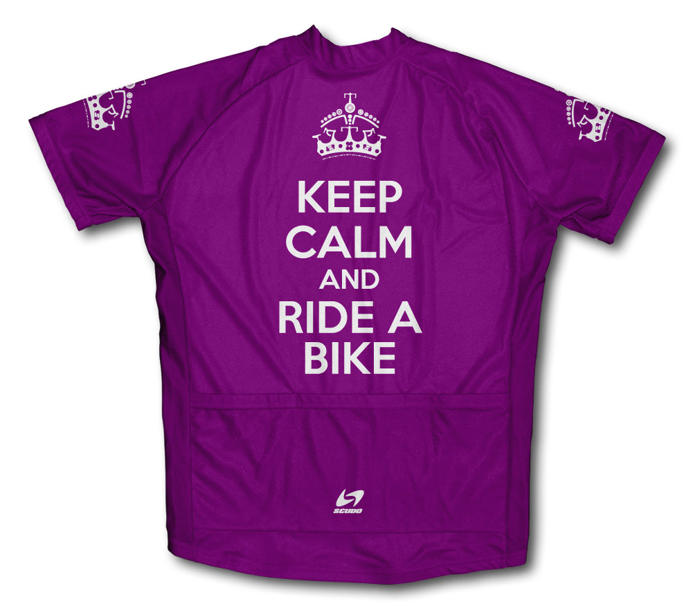 Keep Calm and Ride a Bike Purple Cycling Jersey