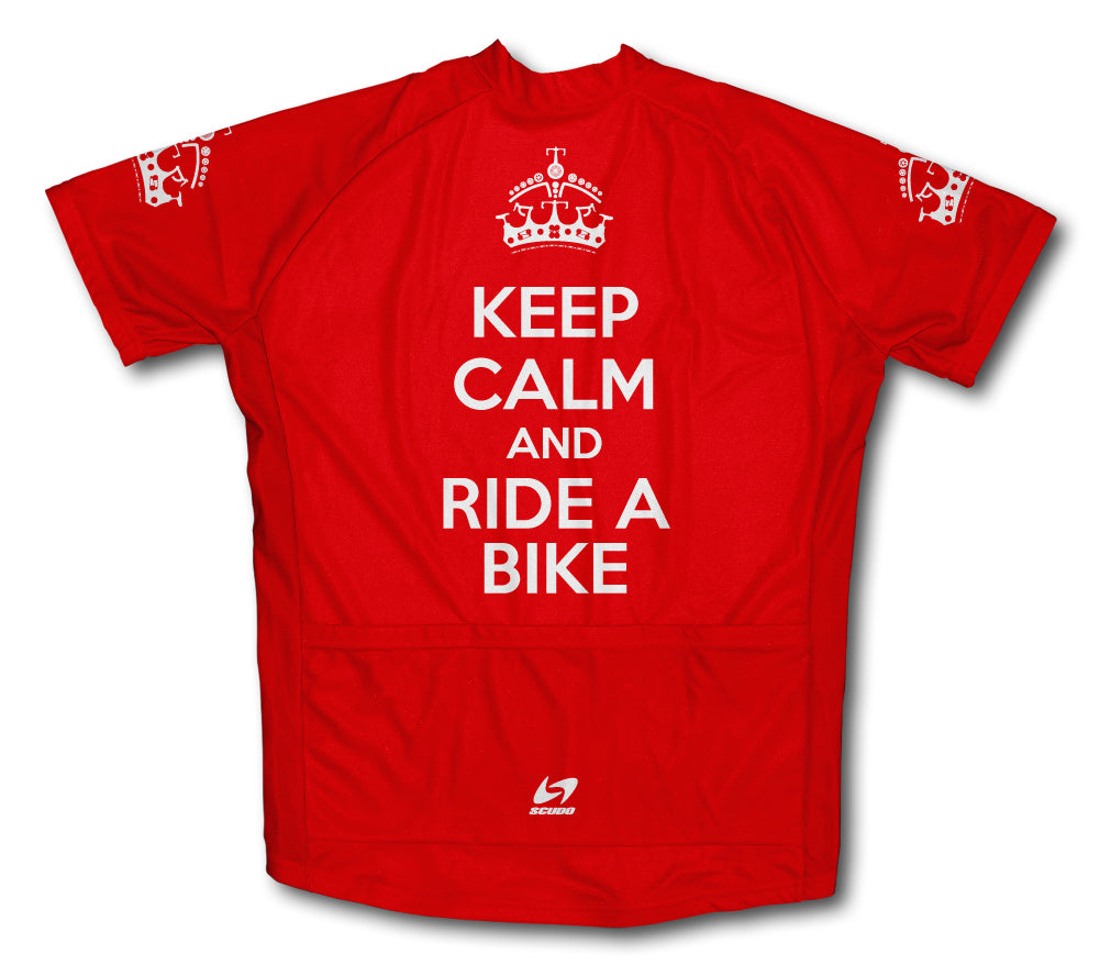 Keep Calm and Ride a Bike Red Cycling Jersey