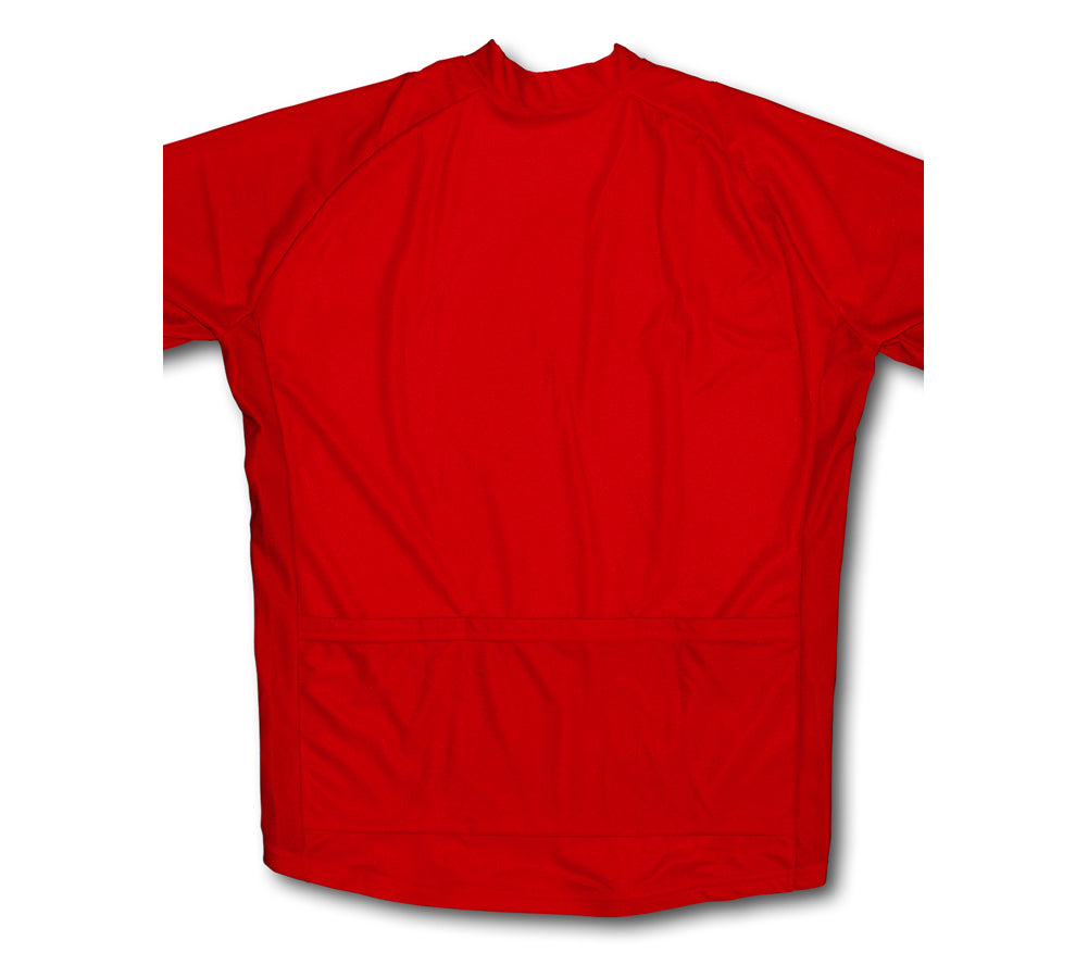 Keep Calm and Pedal On Red Winter Thermal Cycling Jersey