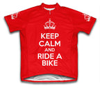 Keep Calm and Ride a Bike Red Cycling Jersey