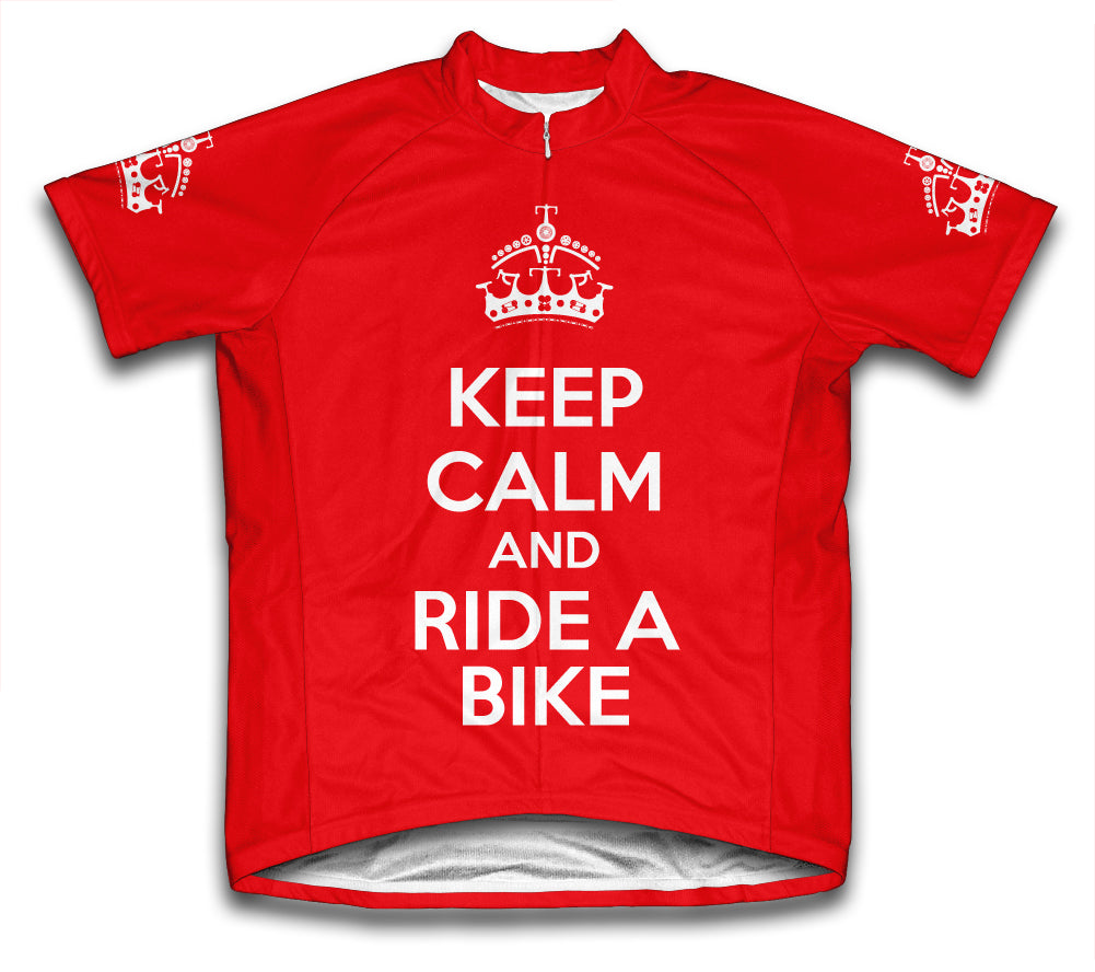 Keep Calm and Ride a Bike Red Cycling Jersey