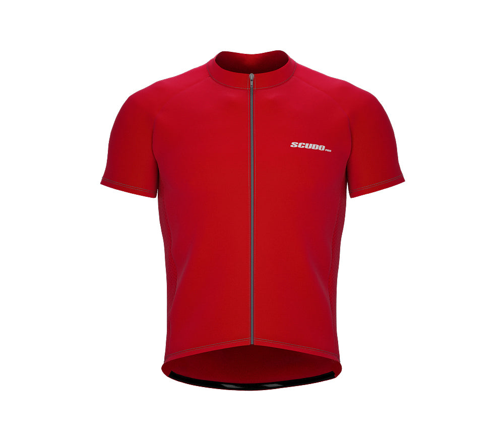 Chroma Contrast |  Short Sleeve Cycling Jersey Red - Gray zip/seam | Men and Women