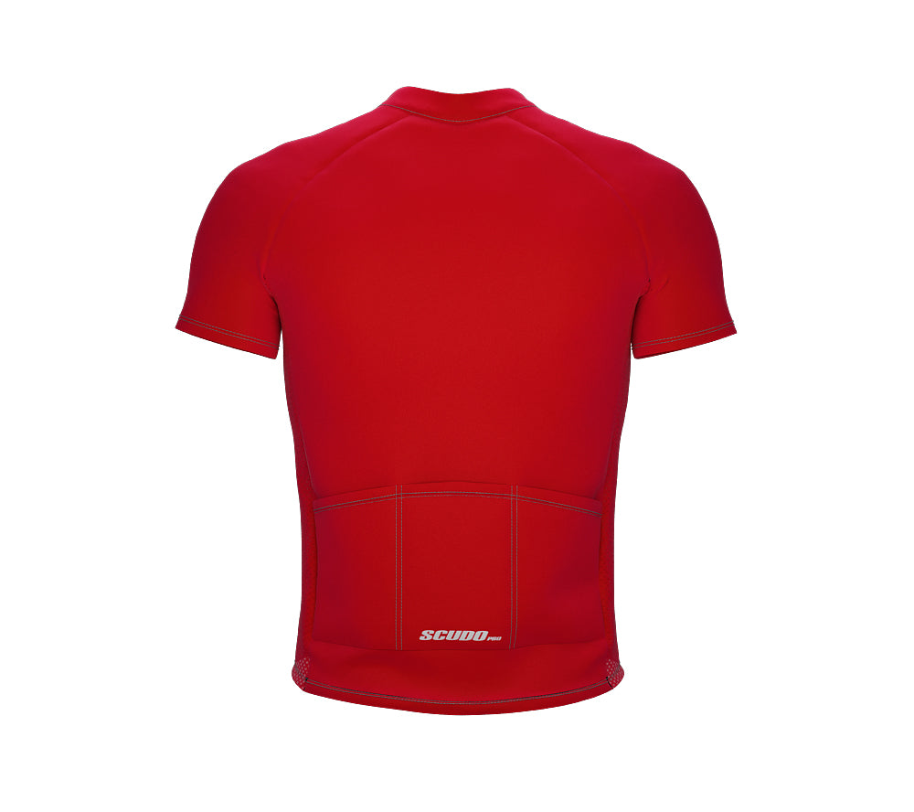 Chroma Contrast |  Short Sleeve Cycling Jersey Red - Black zip - Gray seam | Men and Women