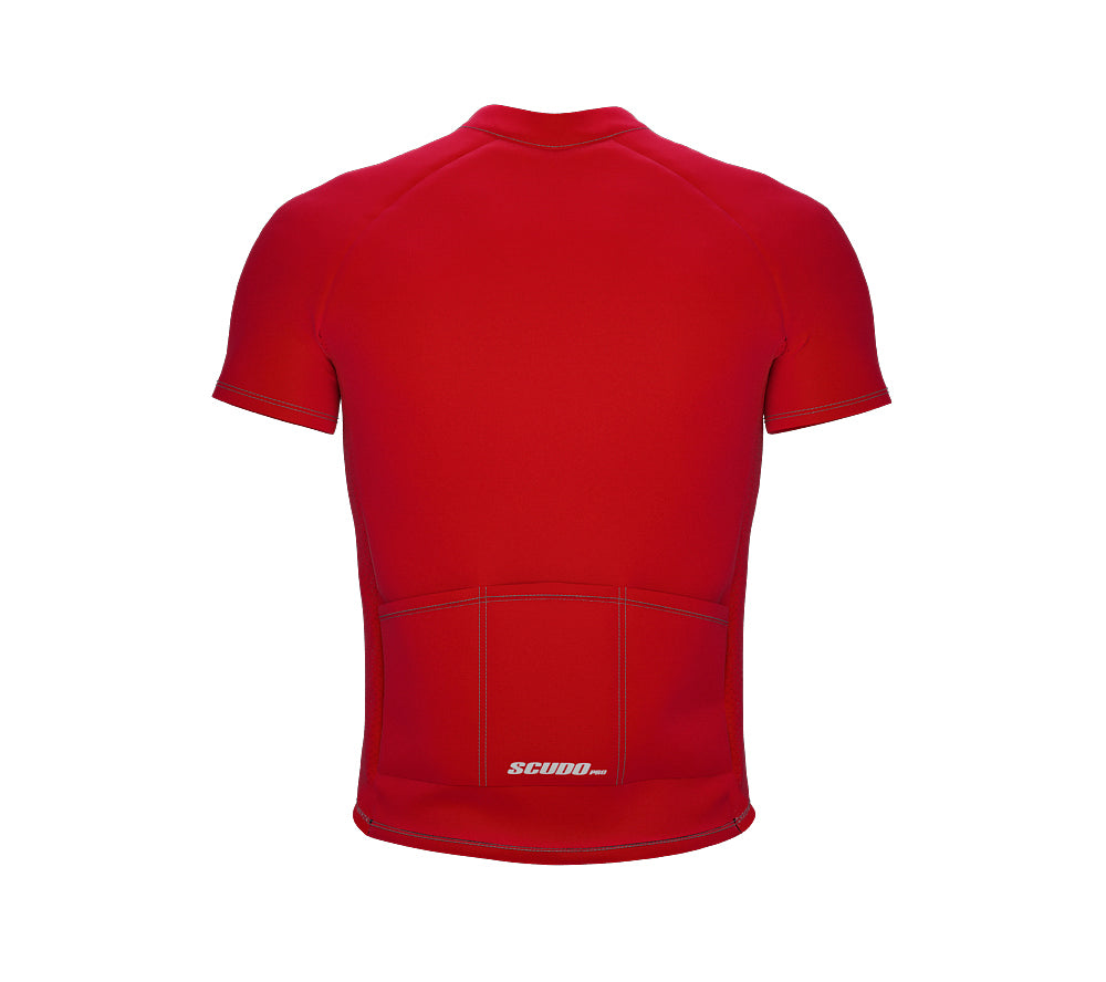 Chroma Contrast |  Short Sleeve Cycling Jersey Red - Gray zip/seam | Men and Women