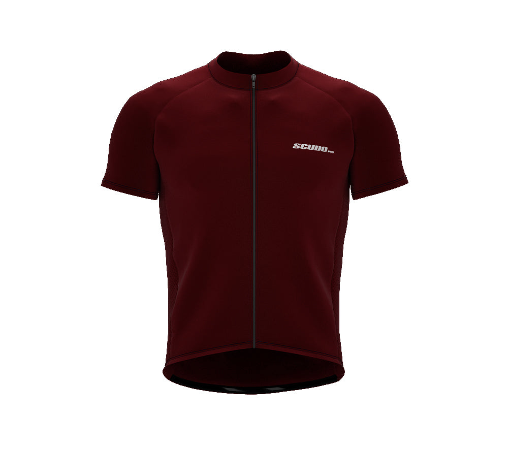 Chroma Contrast |  Short Sleeve Cycling Jersey Redwine - Black zip - Blue seam | Men and Women