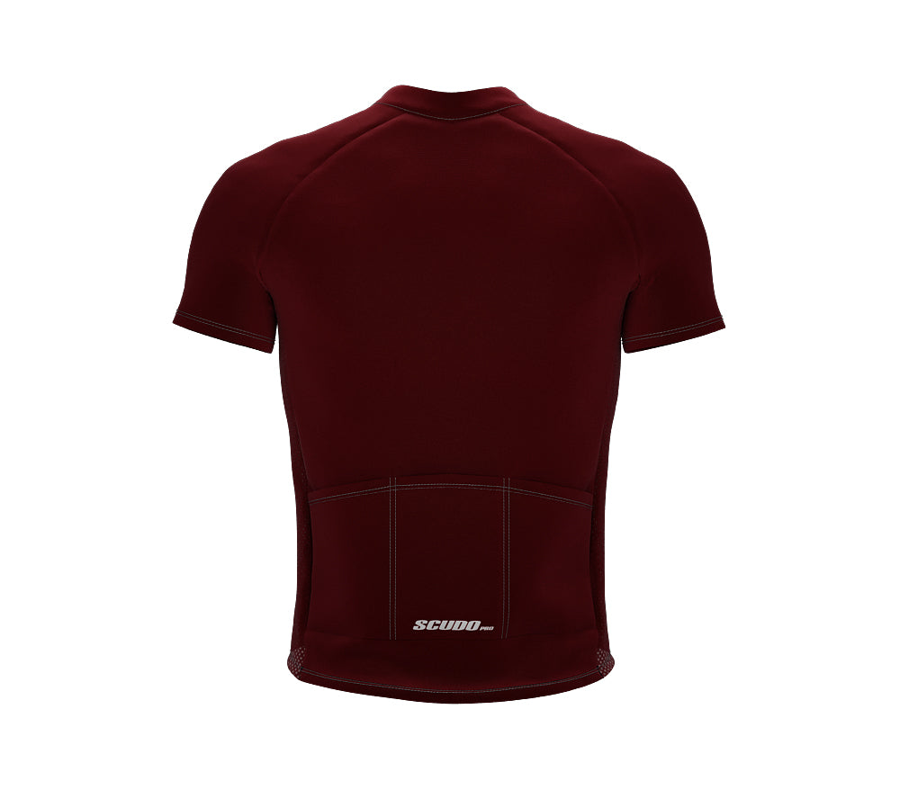 Chroma Contrast |  Short Sleeve Cycling Jersey Redwine - Black zip - Gray seam | Men and Women
