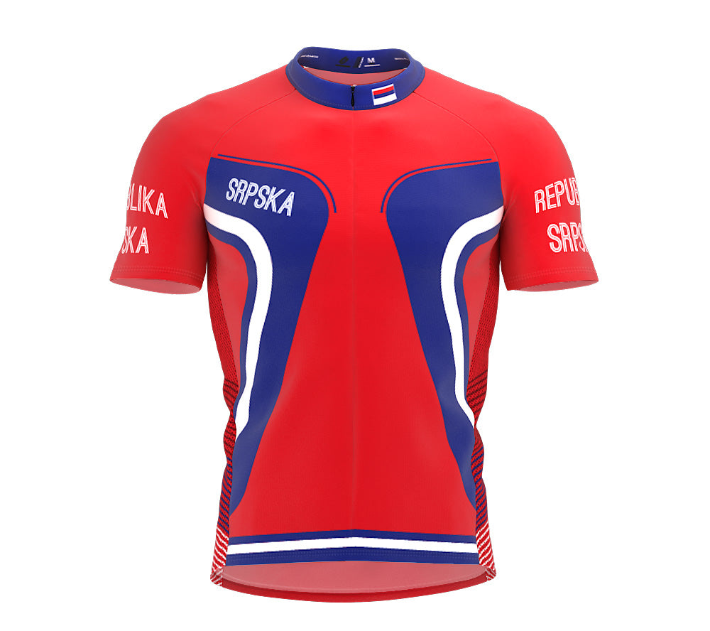 Republika Srpska  Full Zipper Bike Short Sleeve Cycling Jersey