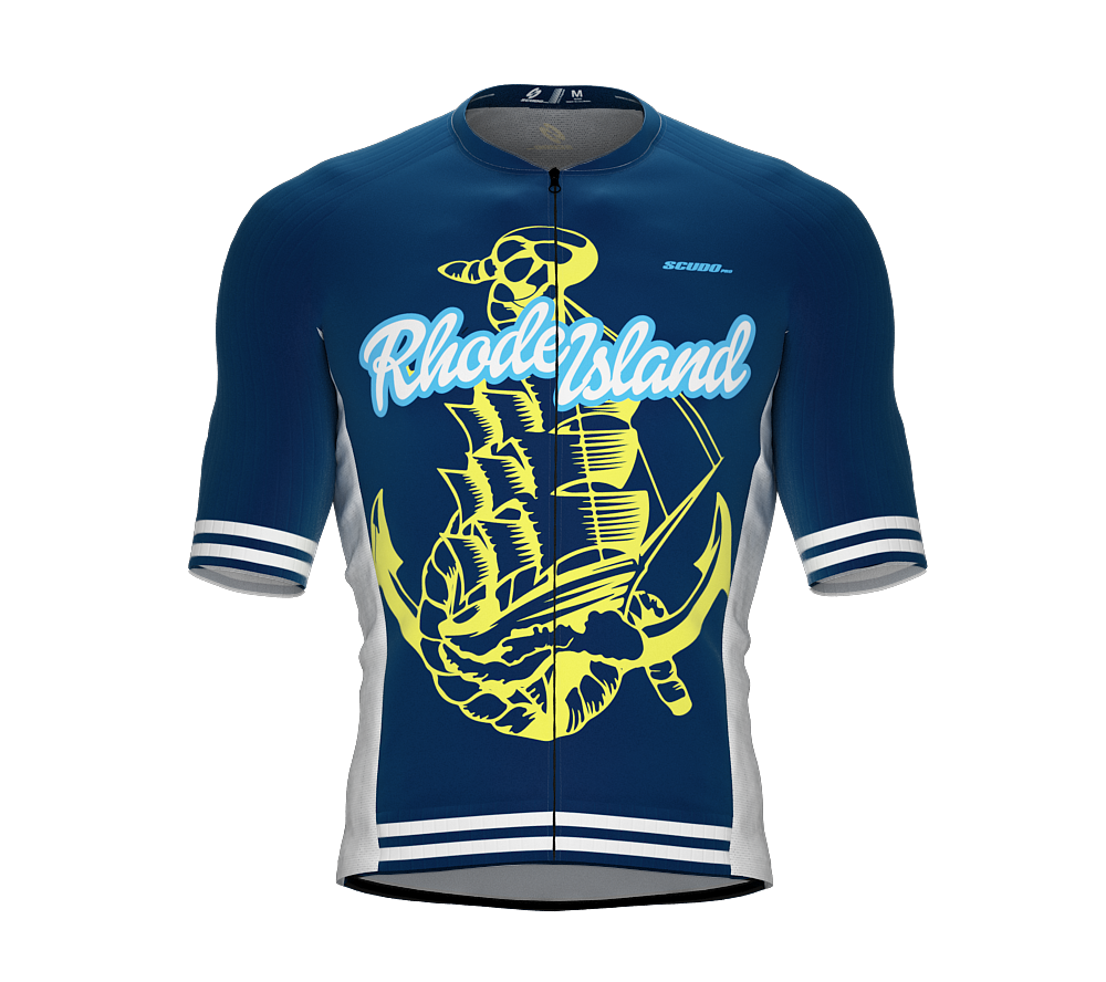 ScudoPro Pro-Elite Short Sleeve Cycling Jersey Rhode Island USA State Icon landmark symbol identity  | Men and Women