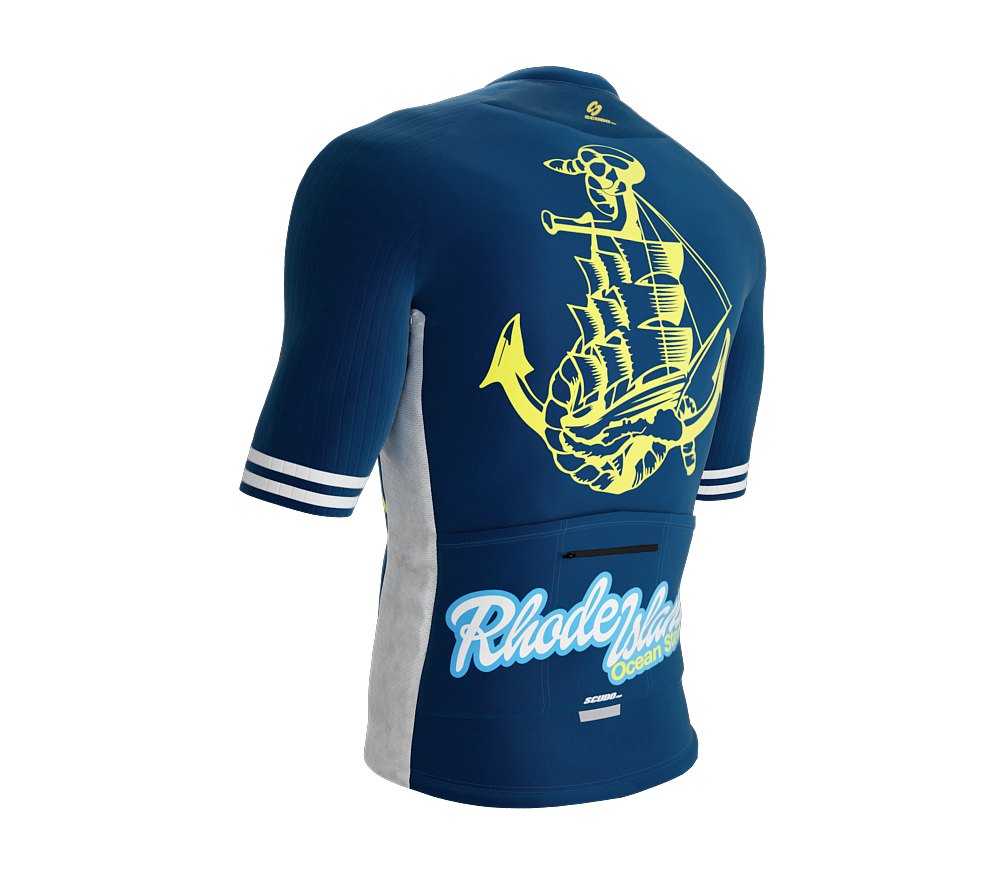 ScudoPro Pro-Elite Short Sleeve Cycling Jersey Rhode Island USA State Icon landmark symbol identity  | Men and Women