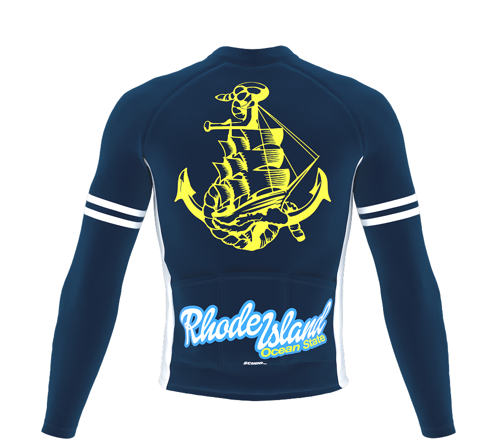 ScudoPro Pro Thermal Long Sleeve Cycling Jersey Rhode Island USA state Icon landmark identity  | Men and Women